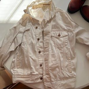 Free people oversized cream Jean jacket
